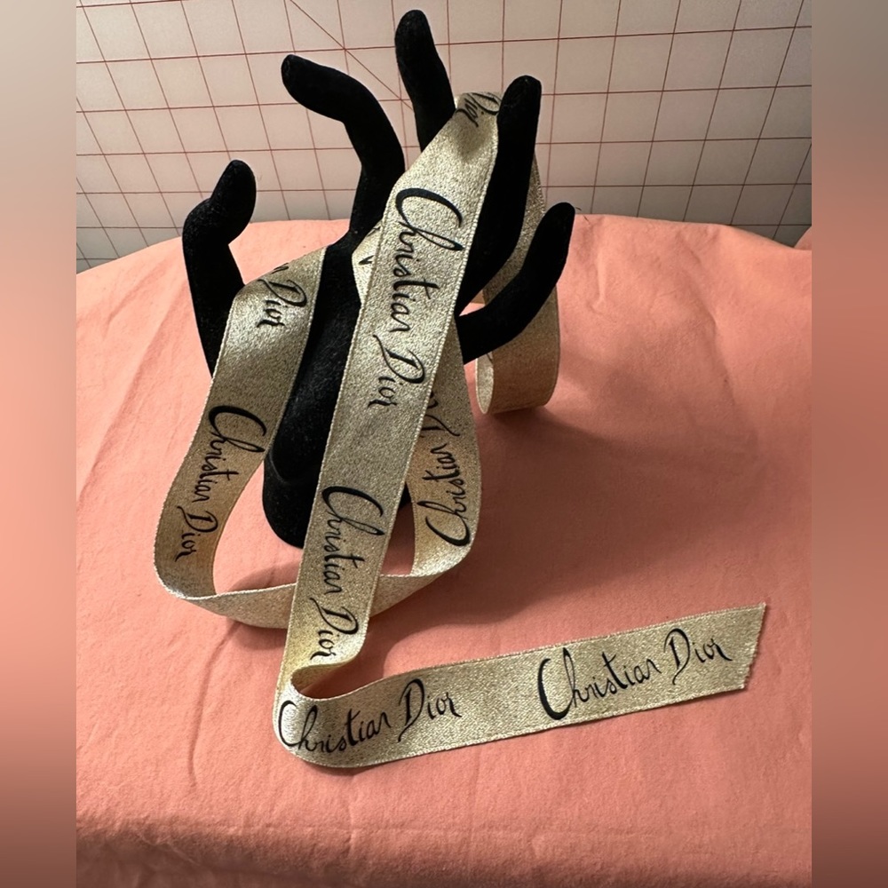 Authentic Christian Dior Shimmery Gold Ribbon